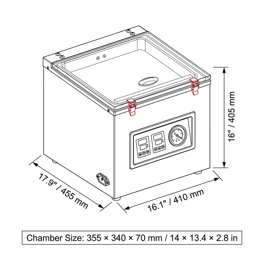 Machine sous vide à cloche professionnelle 320W à cycle automatique