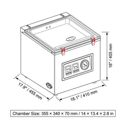 Machine sous vide à cloche professionnelle 320W à cycle automatique