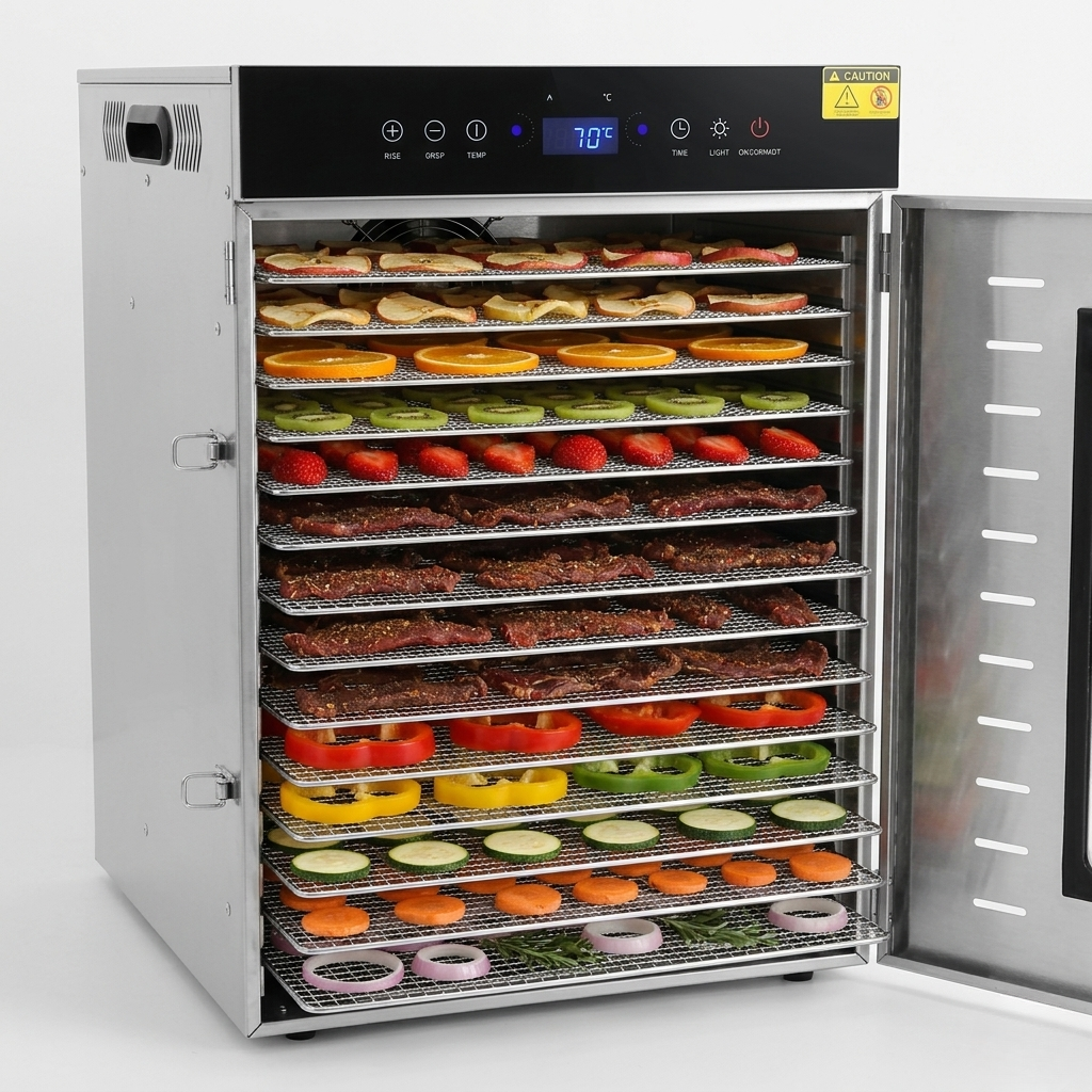 Déshydrateur alimentaire grande capacité inox 304 — 16 plateaux 1350W