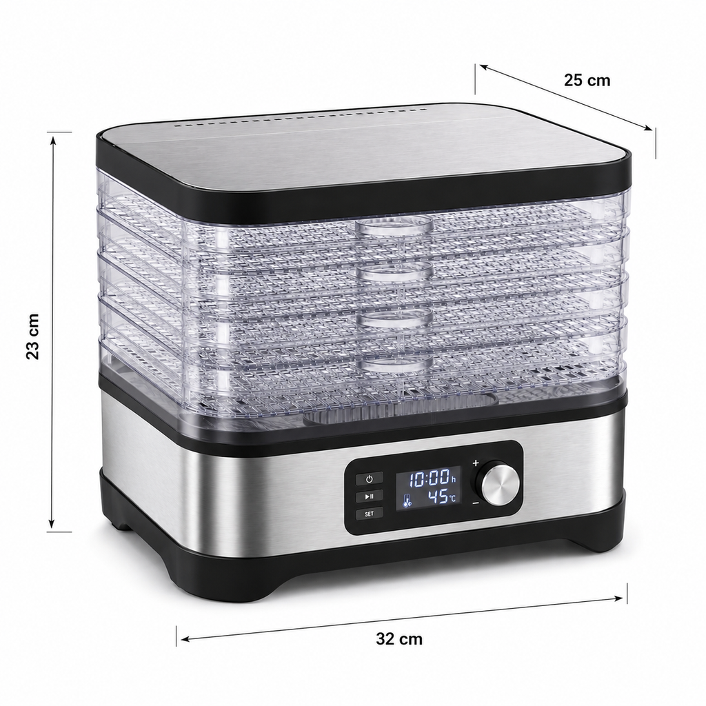 Déshydrateur alimentaire compact 5 plateaux 380W (sans BPA)