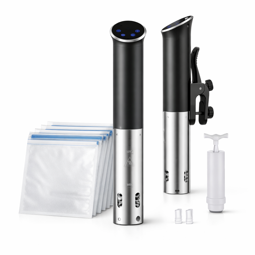 Thermoplongeur sous vide 1100W IPX7 — pack complet avec sacs