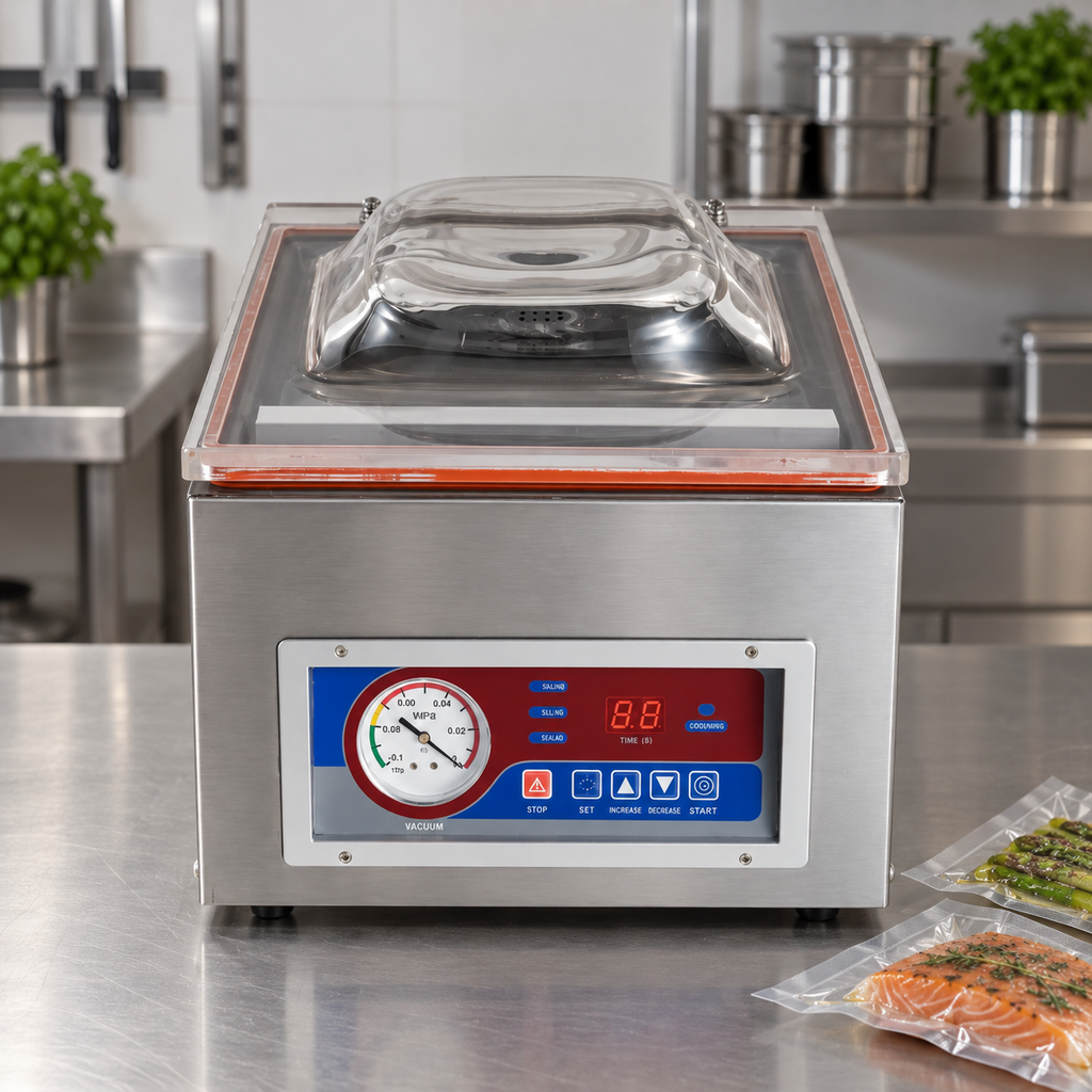 Machine sous vide à cloche professionnelle 26 cm (vide en chambre) — mise en situation