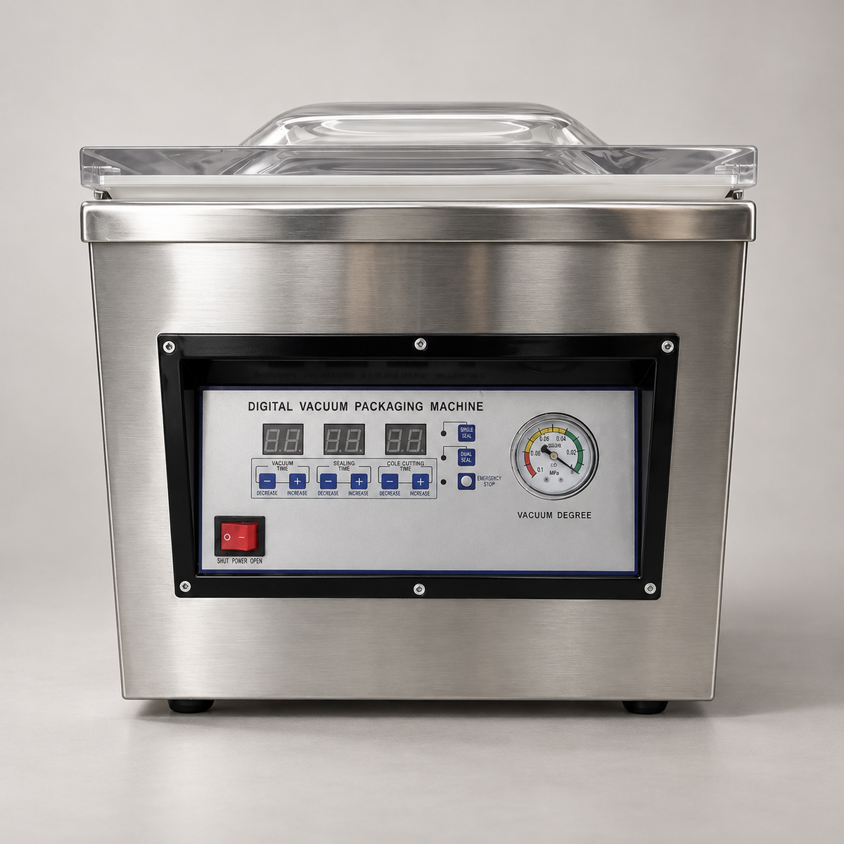Machine sous vide professionnelle à cloche 400W -0,9 bar — vue studio