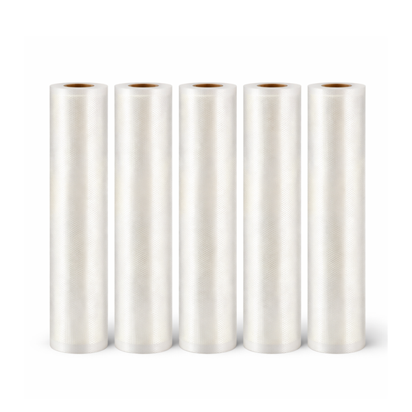 Rouleaux sous vide gaufrés multi-formats 12 à 28 cm — lot de 5